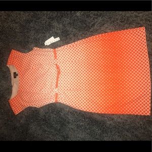 NWT Women’s size 10 stretch orange/tan/cream dress